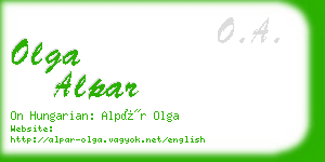 olga alpar business card